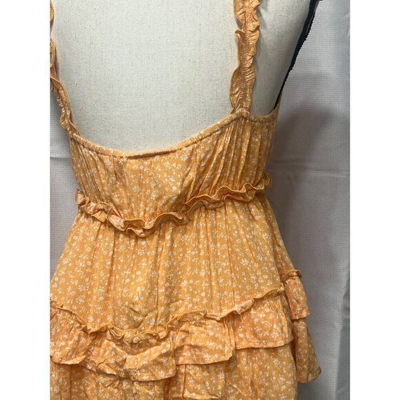 LUSH Ruffle Tiered Tank Top In Mango/ Yellow/ White - Picture 9 of 12